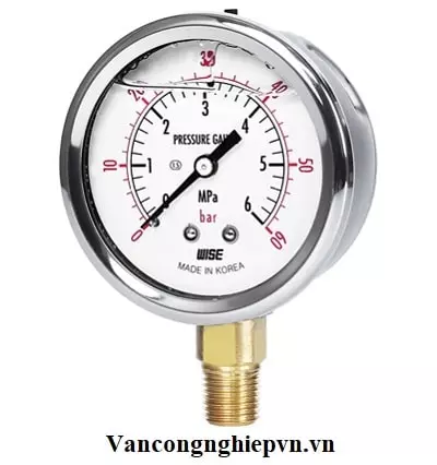 Đồng hồ đo áp suất Wise mặt dầu