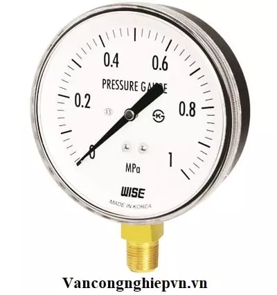 Đồng hồ đo áp suất Wise vỏ thép ruột đồng - p110