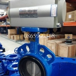 Van Bướm Điều Khiển Khí Nén Thân Gang Cánh Inox