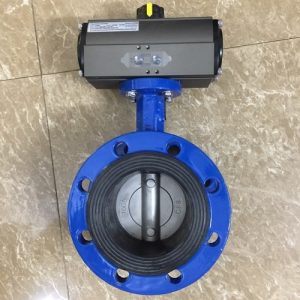 Van bướm hai mặt bích điều khiển khí nén